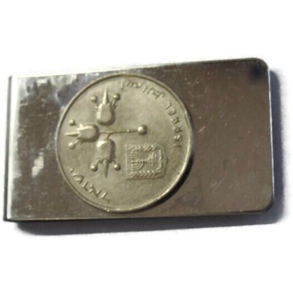 Israel Coin Money Clip Stainless Steel Wallet Cash ID Holder Silver - Picture 3 of 9